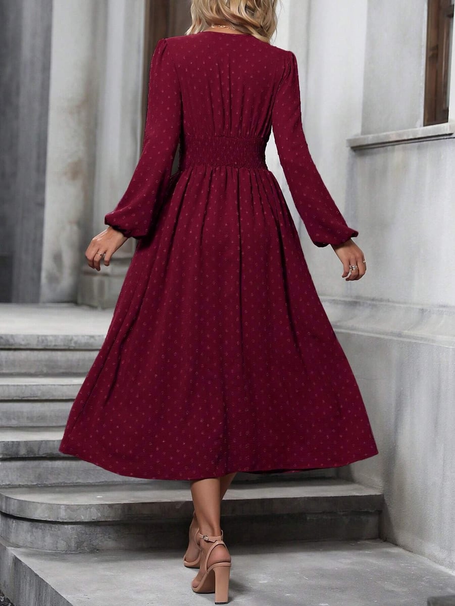 Wine red, from the back