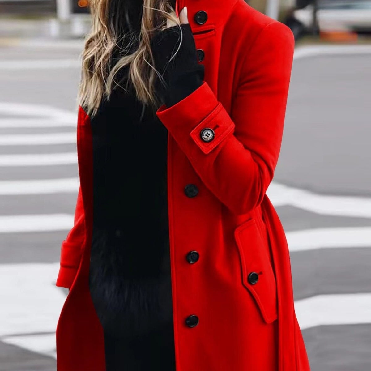 In red