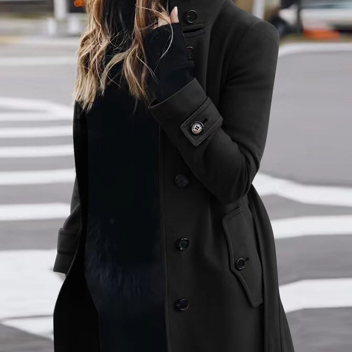 In black