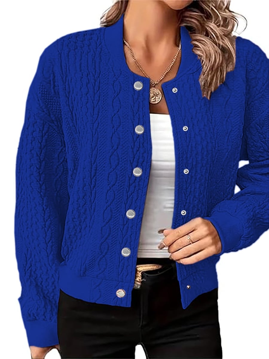 In blue, from the front