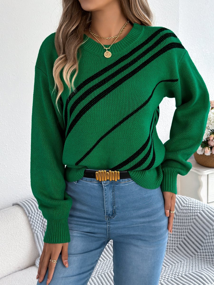 In green