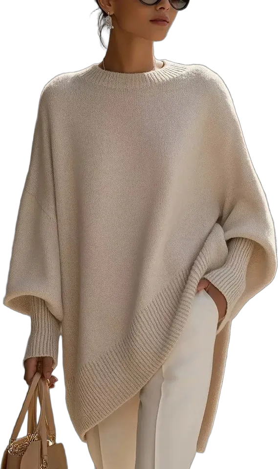 Dolman-sleeve crew-neck sweater