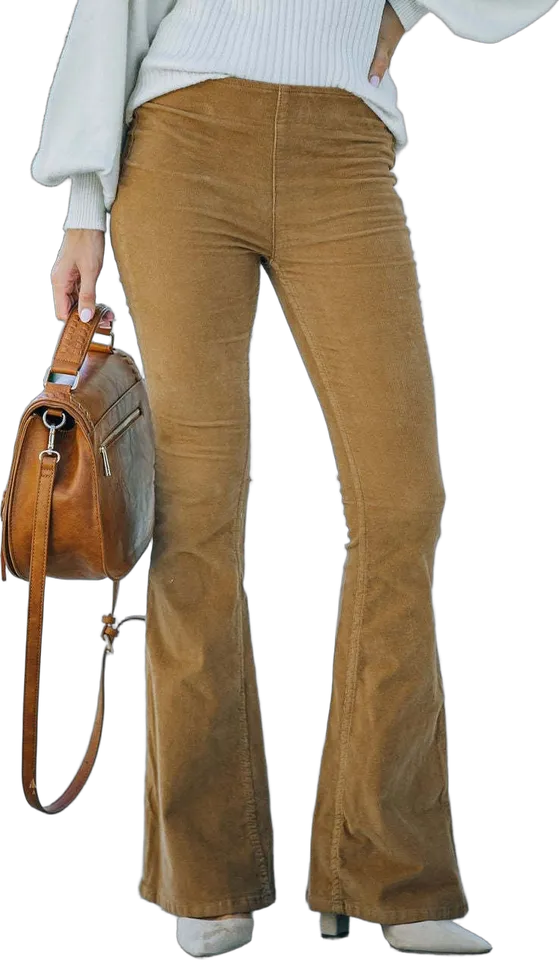 Pantalón acampanado de textura acanalada
