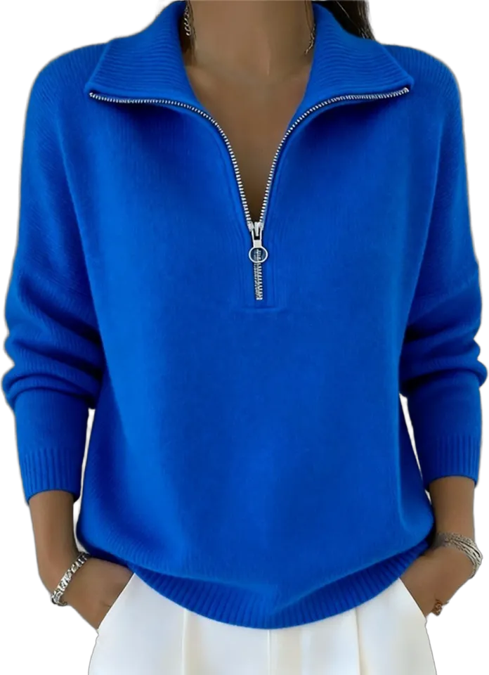 Half-zip collared sweater