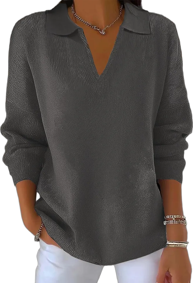 Collared V-neck sweater