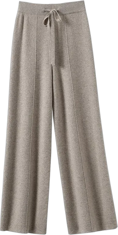 Pantalón ancho de punto con cordón