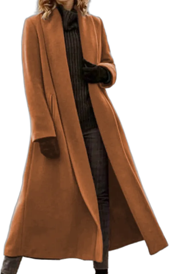 Open-front maxi coat