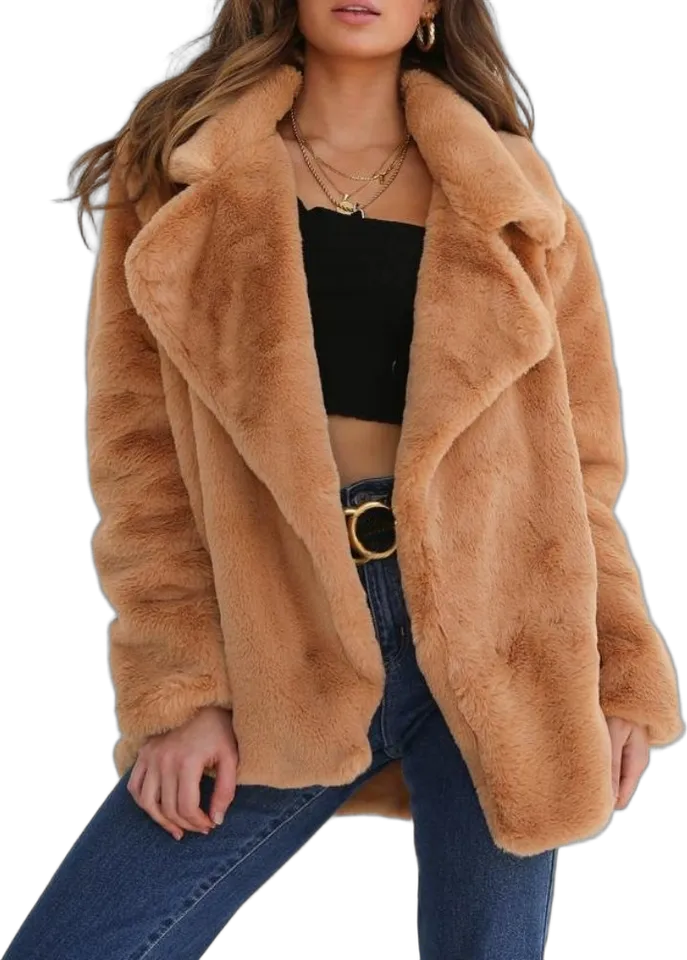 Plush lapel teddy jacket