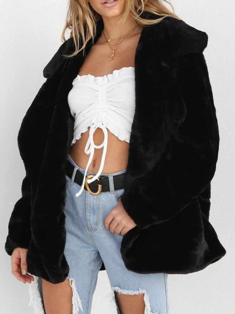 In black, from the front