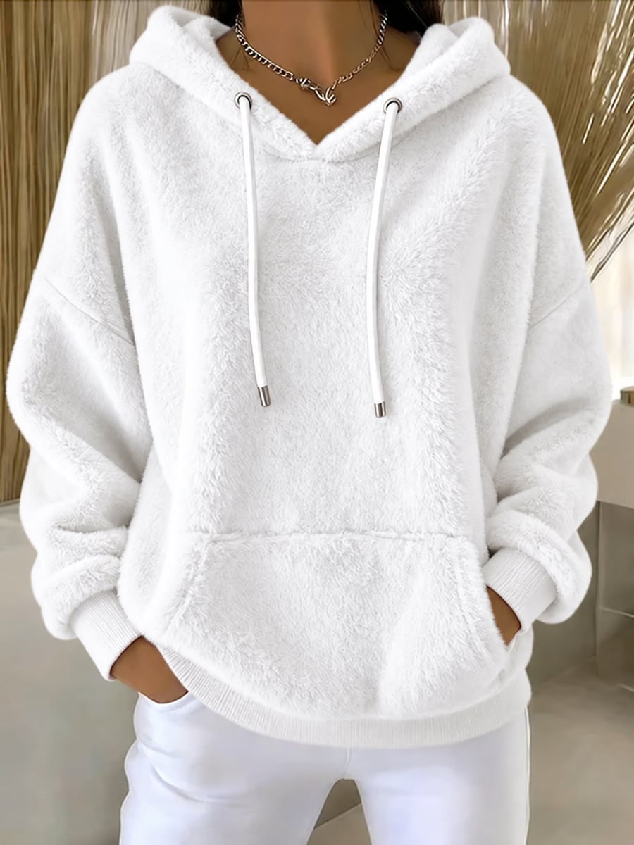 The white hoodie from the front
