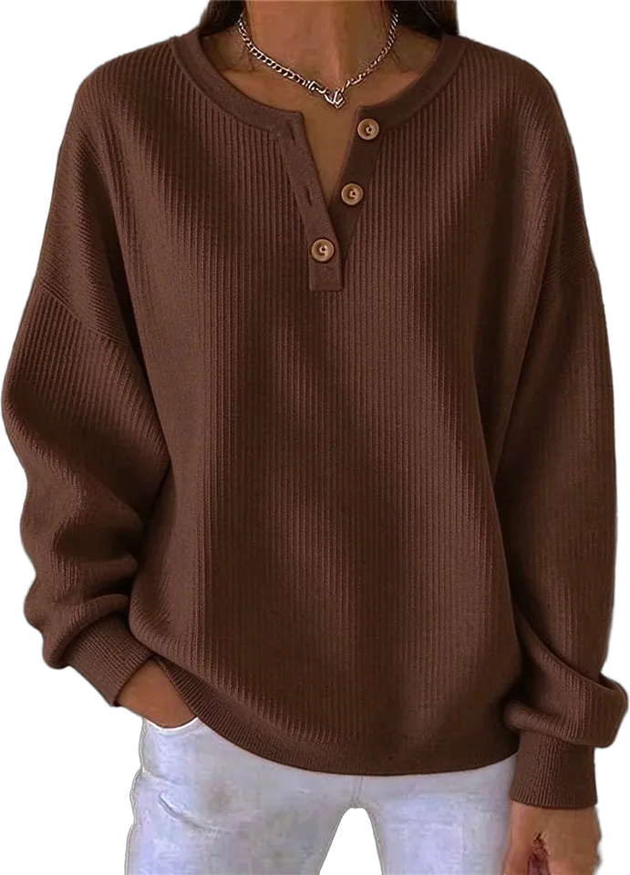 Ribbed henley sweatshirt