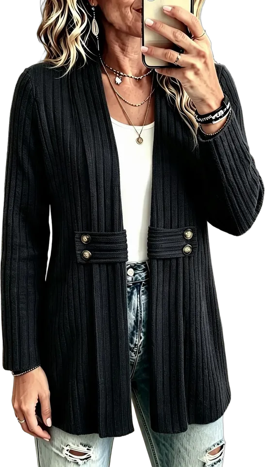 Ribbed longline cardigan