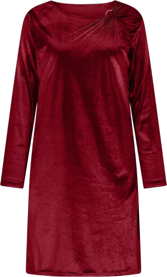 Ring-detail long-sleeve dress