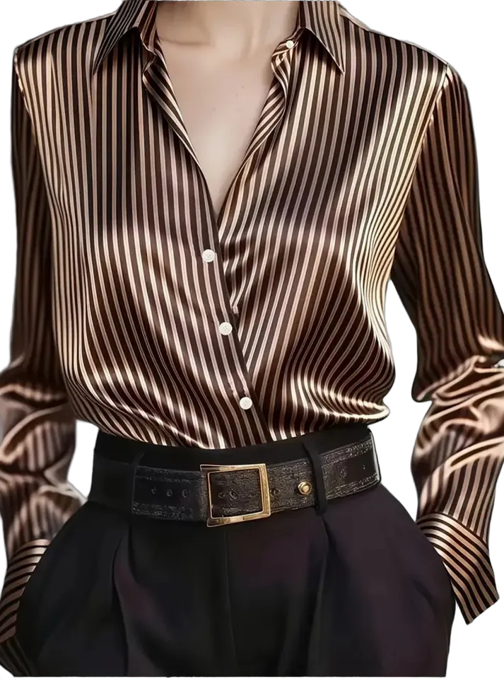 Striped high-sheen shirt