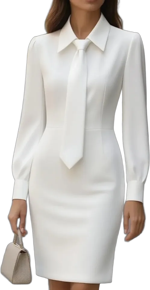 Tie-neck sheath dress