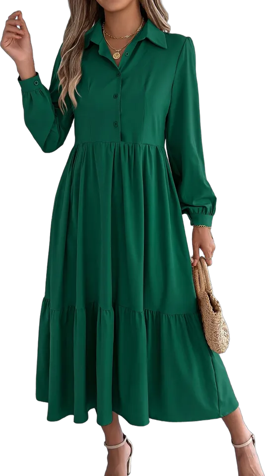 Tiered shirt maxi dress
