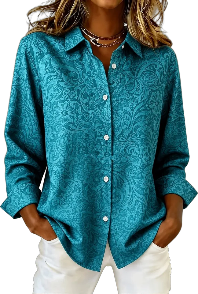Tonal floral button shirt