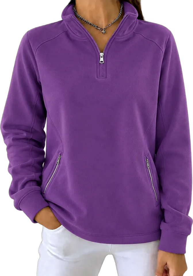 Half-zip sweatshirt with zip pockets