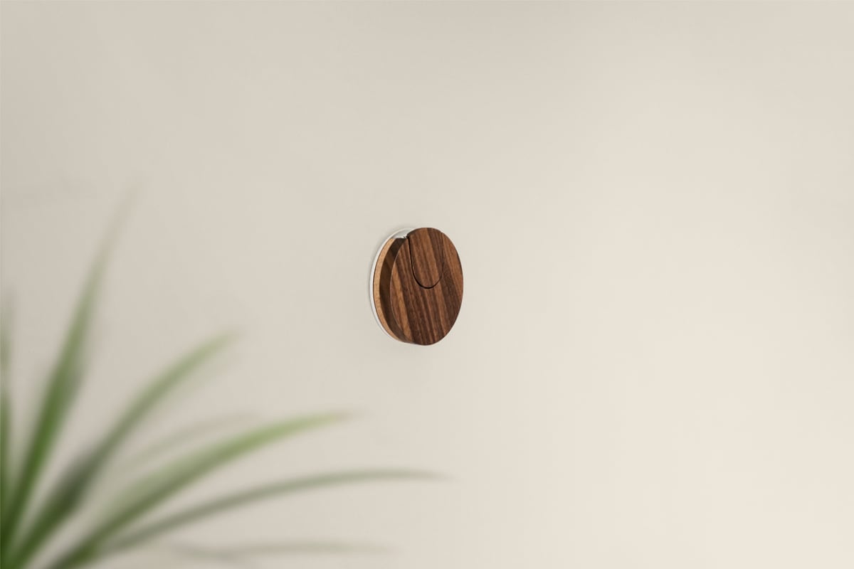 Walnut mount folded on the wall