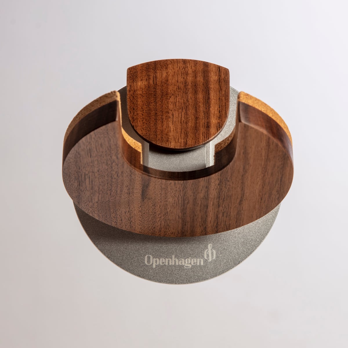 Walnut hook on its aluminium plate