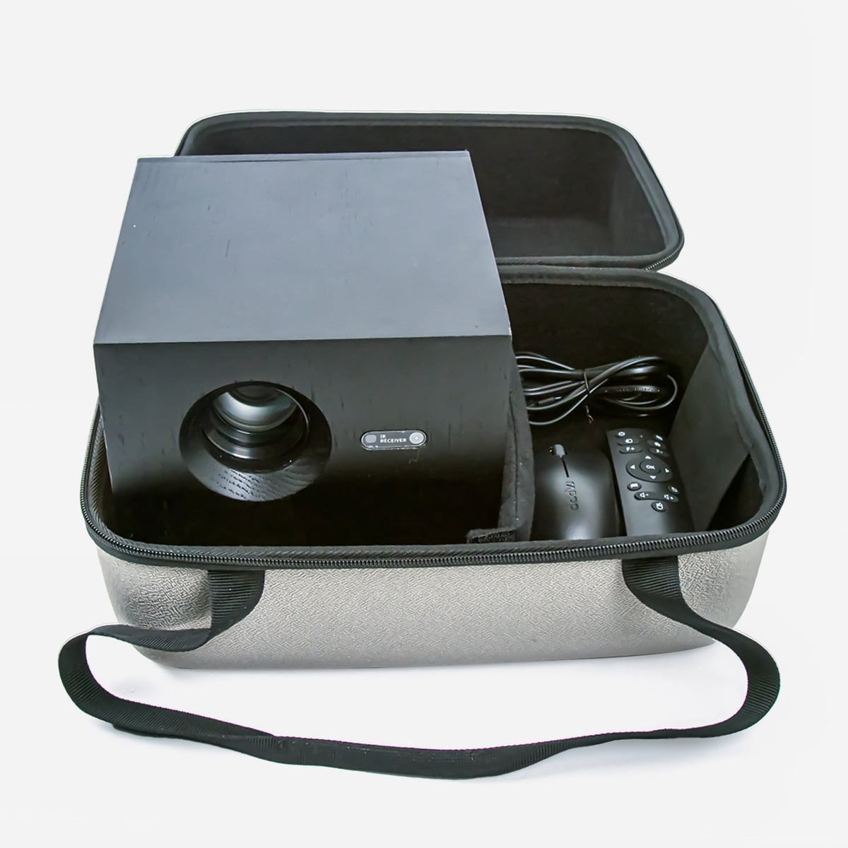 Con proyector y mando dentro