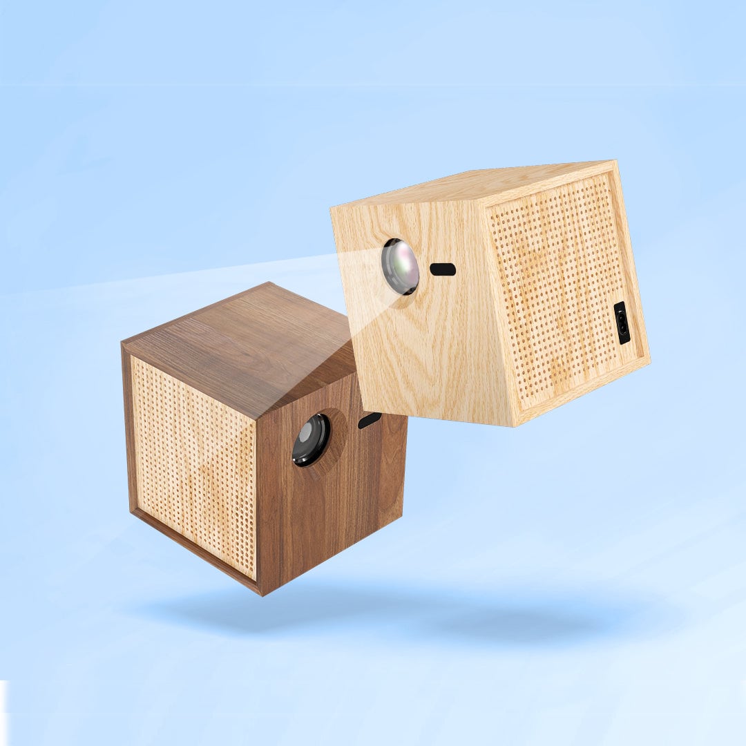 Oak and walnut units, one turned on its side