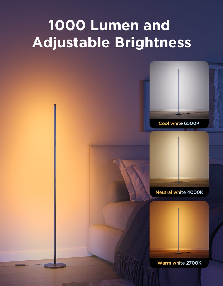 1,000 lumens and colour temperature