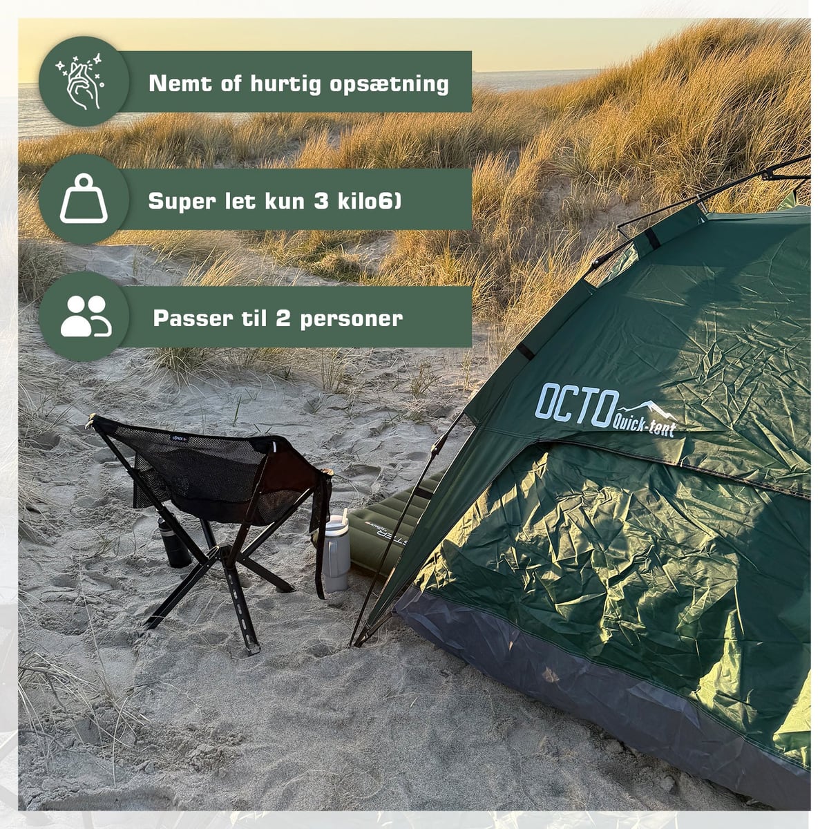 Tent and chair on the beach