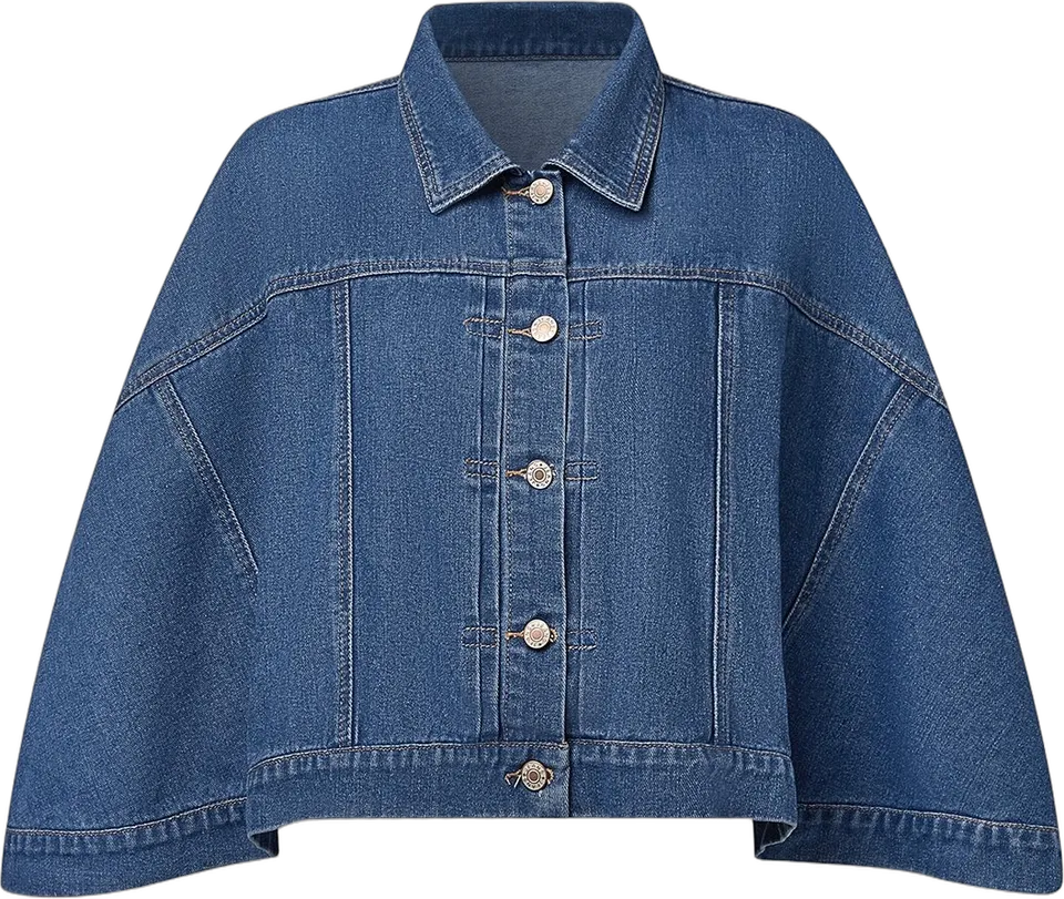 Denim cape jacket