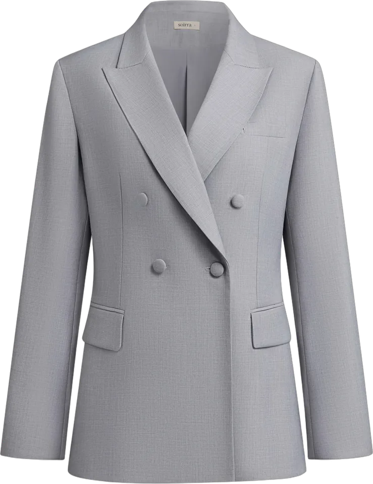 Grey double-breasted blazer