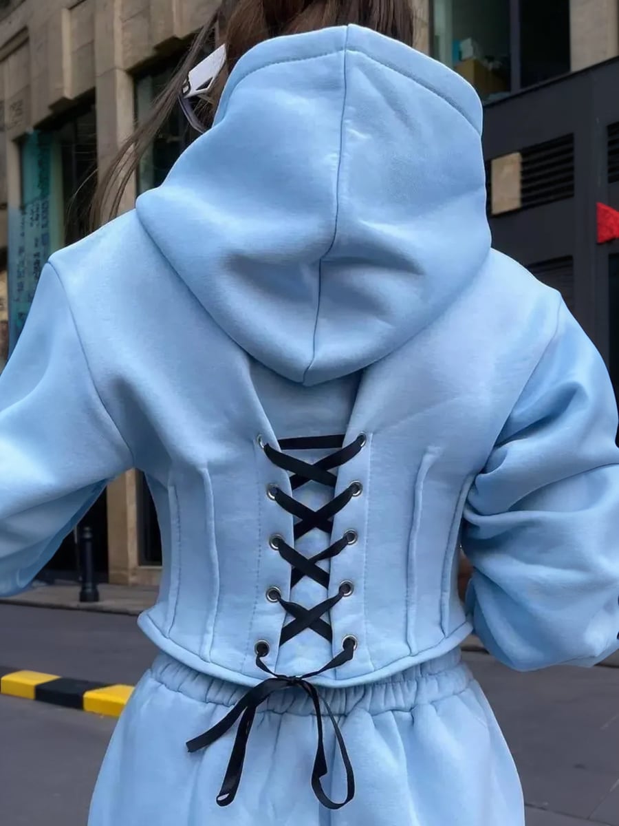 Close-up of the laced back