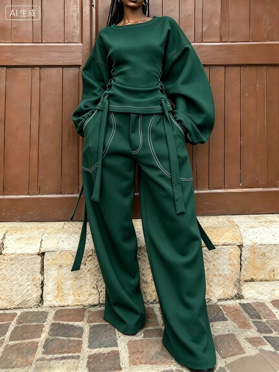 Cuerpo entero en verde oscuro
