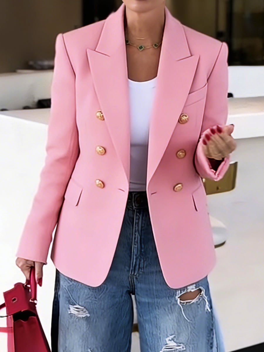 Upper body, over a white top and jeans
