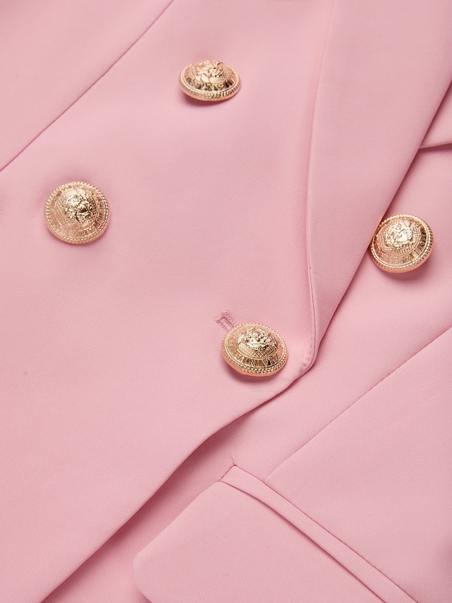 Close-up of the gold buttons