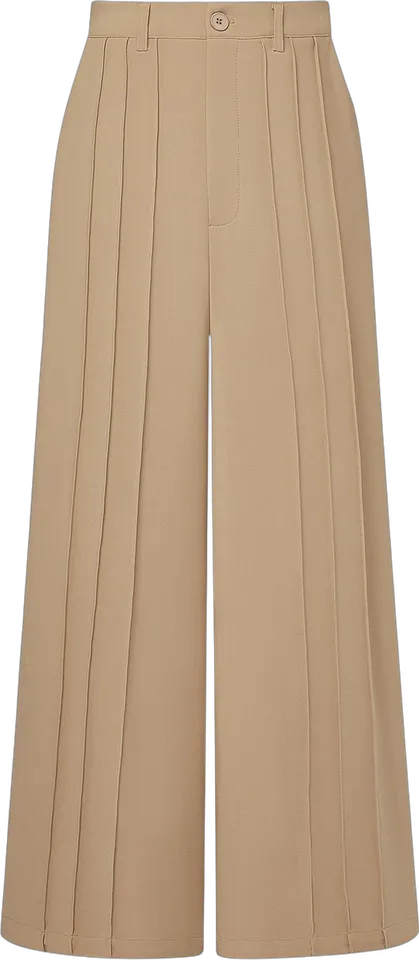 Pantalón ancho de tiro alto con pinzas