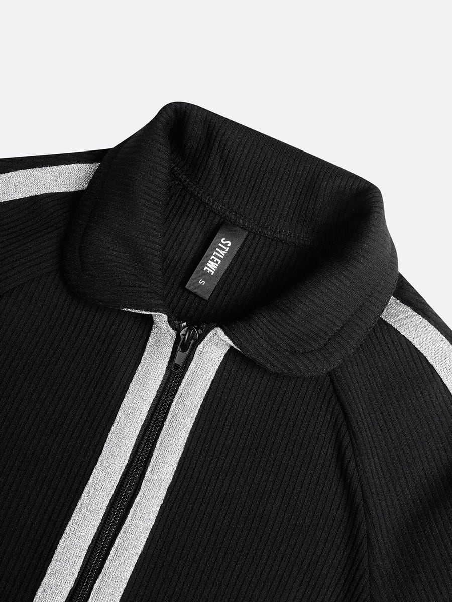 Close-up of the collar and zip