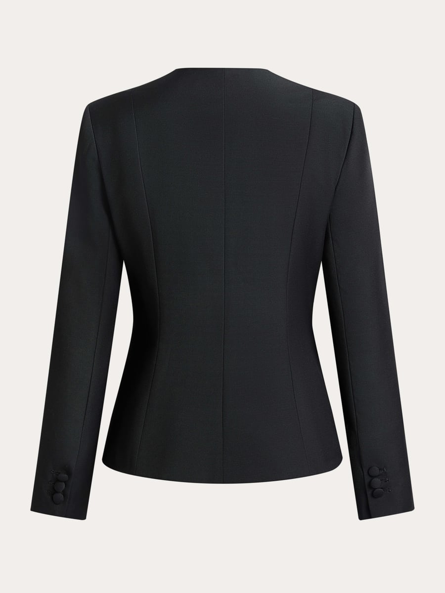 The blazer laid flat, back
