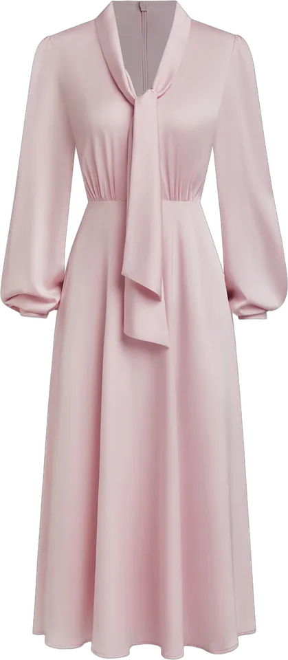 Tie-neck midi dress