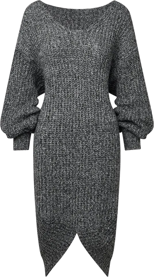 V-neck sweater midi dress